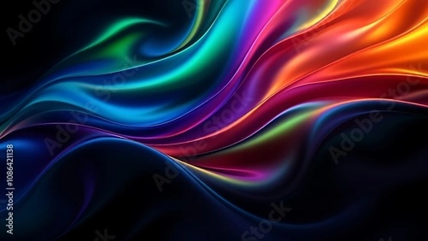 Obraz Abstract colorful shape, minimalist background design, 3d render