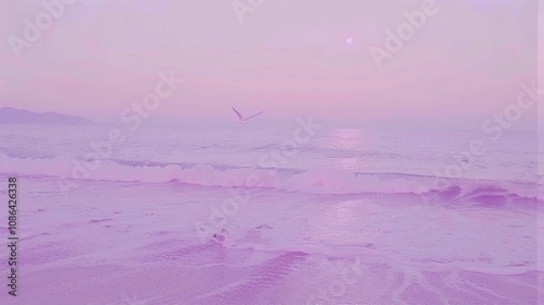 Obraz beautiful peaceful purple beach