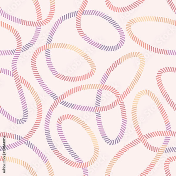 Fototapeta Playful colorful seamless background texture with colorful ribbons. Vector illustration, surface pattern design