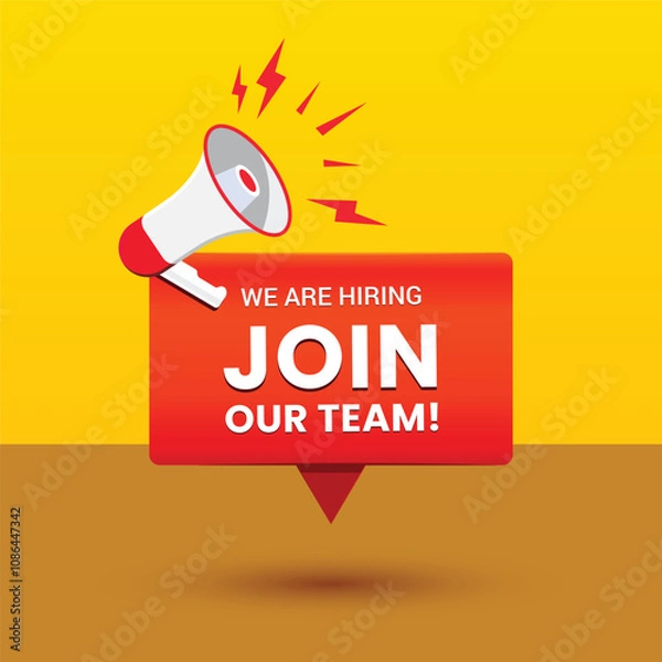 Obraz Join Our Team Vector design with spiker 
