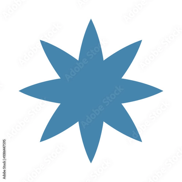 Obraz eight pointed blue star geometric shape