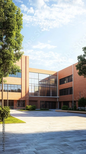 Obraz Modern 3D illustration of a classic school building design
