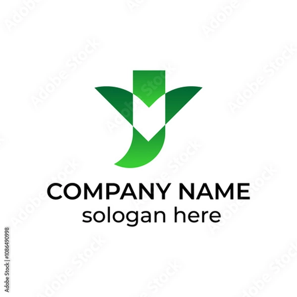 Obraz T leaf logo design vector