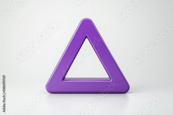 Fototapeta A vibrant purple triangle shape with a hollow center, ideal for creative projects and design applications.