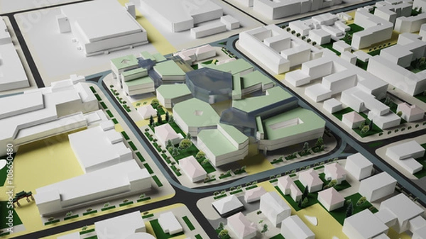 Fototapeta Residential Complex Irkutsk (3d rendering)