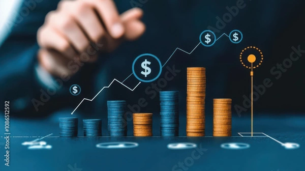 Fototapeta "Cost Reduction Concept Illustration in Red"