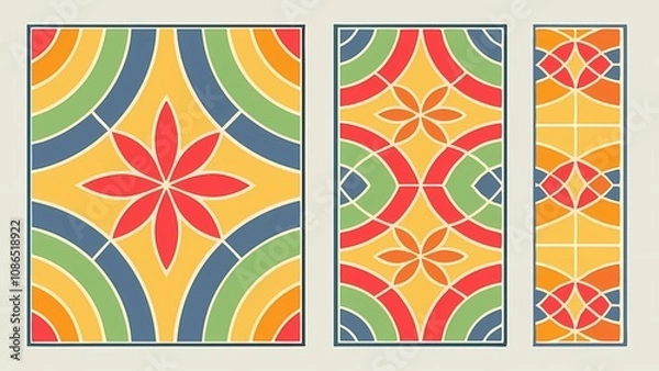 Fototapeta geometric patterns with soft colors