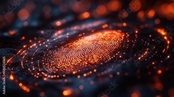 Fototapeta Futuristic Biometric Identification Processing