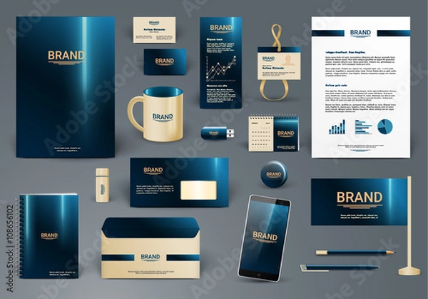 Obraz Corporate identity template. Branding design with logo.  Letter