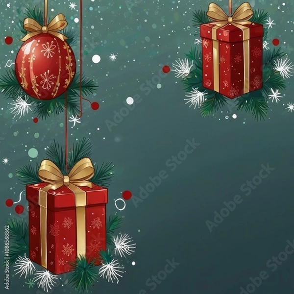 Fototapeta Christmas tree in front of a house