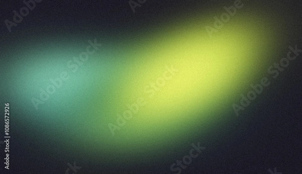 Fototapeta Abstract glowing color gradient grainy background. Dark blue green gray black color noisy gradient, vibrant color flow, wave shaped, bright, shine, noise texture backdrop design