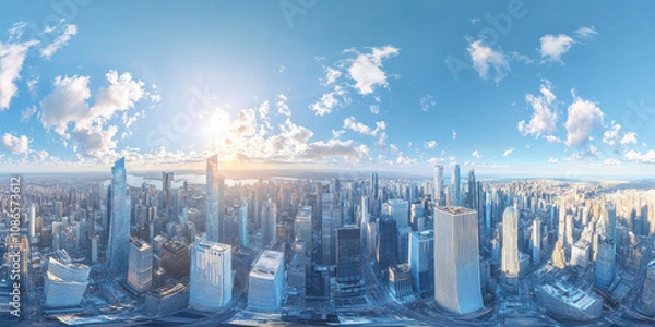 Obraz HDRI of a futuristic urban skyline