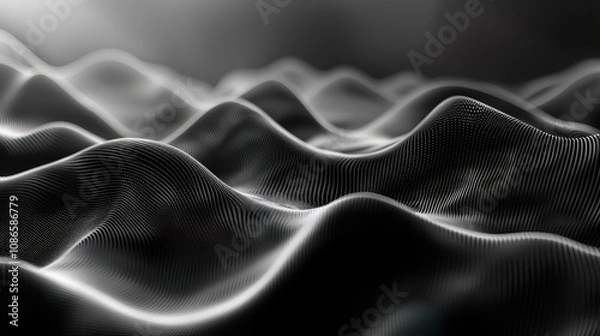 Obraz Abstract Gray and Black Wave Pattern Design