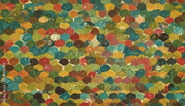 Fototapeta Retro-Inspired Abstract Pattern with Vibrant Color Concept
