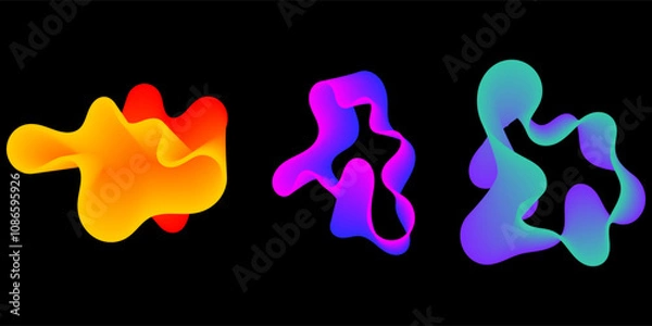 Fototapeta Dynamic vibrant colorful fluid shapes