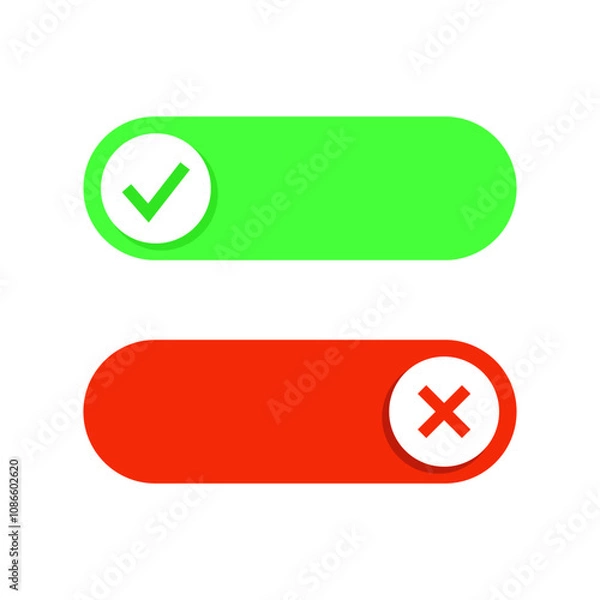 Obraz button style check and cross symbols