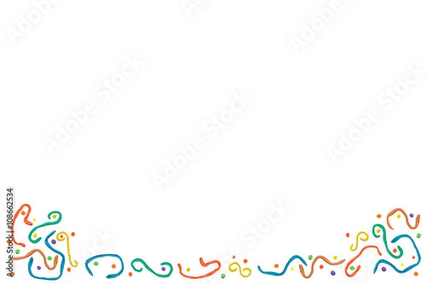 Obraz Border from plasticine details, the children's hand-made article isolated on a white background