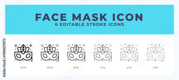 Fototapeta Face mask line icon. For web. And mobile app. Vector illustration.