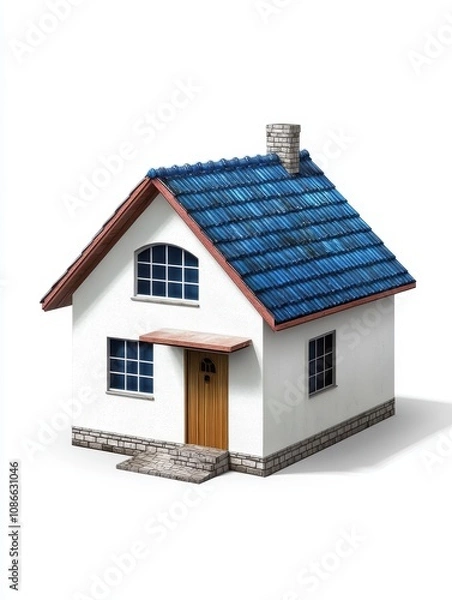 Fototapeta House model display home design digital render residential setting 3d viewpoint modern architecture concept