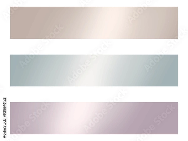 Fototapeta メタリックなグラデーションのシンプルなバナーセット