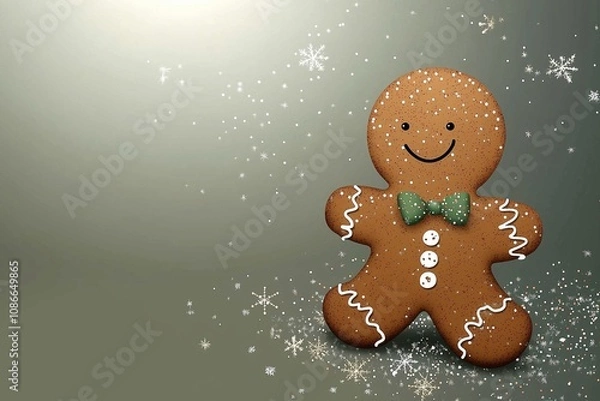 Obraz christmas gingerbread man background with space for text