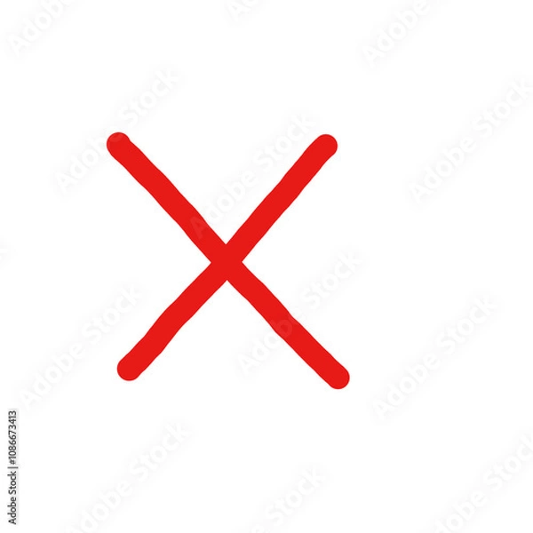 Fototapeta red cross mark