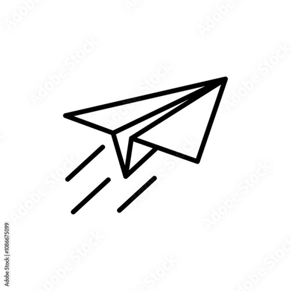 Obraz Paper plane icon linear logo isolated