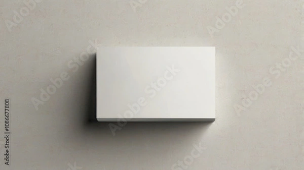 Fototapeta Minimalist White Business Card Mockup on Gray Background