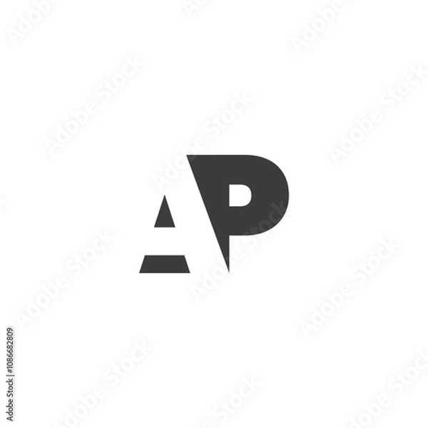 Fototapeta Modern Minimalist Initial Logo Design with Letter A and P