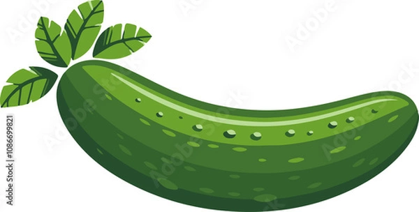 Fototapeta green fresh cucumber icon vector on white background