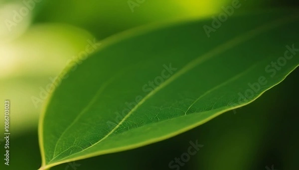 Fototapeta Green leaf nature background using as greenery fresh wallpaper leaf, blur, bokeh, growth, ecology, foliage, abstract, freshness, 1