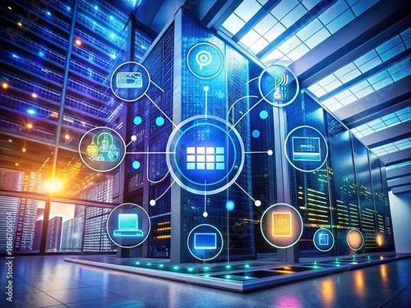 Fototapeta Modern IT Editable Stroke Outline Icons - Architectural Photography