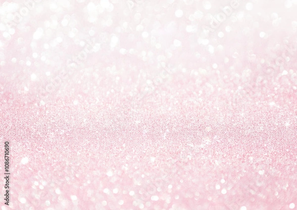 Fototapeta クリスマスイメージのキラキラのピンク背景