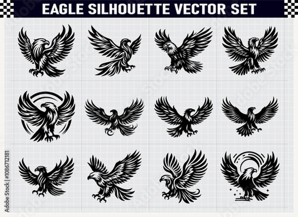 Fototapeta Eagle Silhouette Vector Illustration