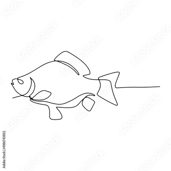 Fototapeta Ocean Fish Graphic Design Decoration Vector Line Art