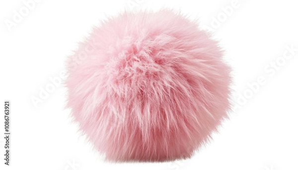 Fototapeta Light pink fluffy ball- isolated on transparent background.