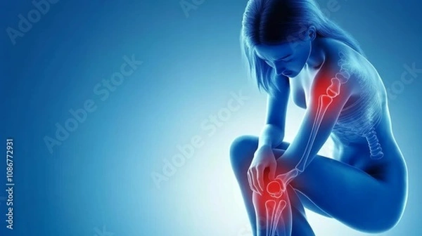 Obraz Joint injuries, knee, shoulder and elbow injuries in sports