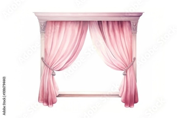 Obraz Curtain furniture window architecture.