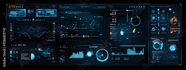Fototapeta Virtual Control Dashboard