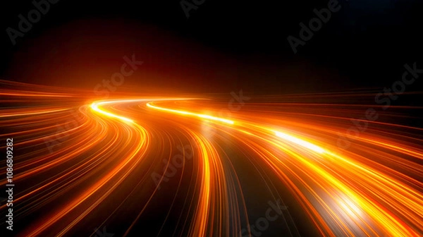 Obraz Futuristic light trail abstract background . Data transfer .