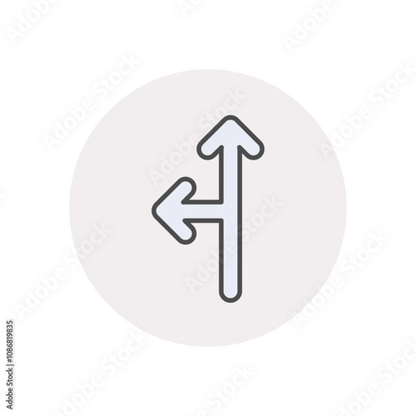 Obraz Go Left vector icon stock illustration