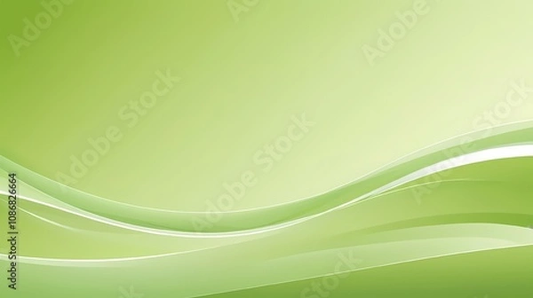 Fototapeta Abstract Green and White Wavy Background
