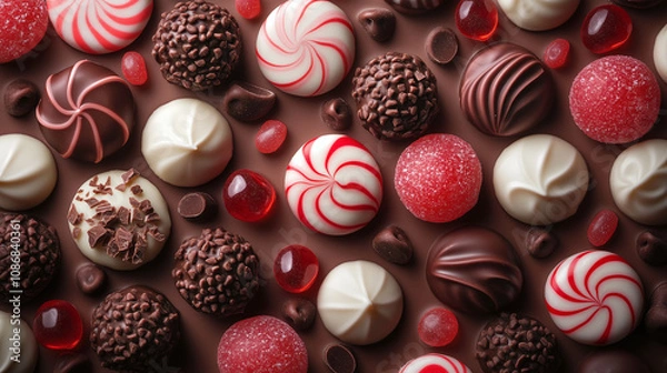 Obraz Chocolate and Candy Decorations Background
