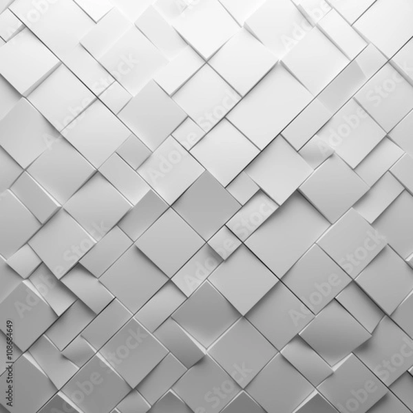 Obraz Geometric white abstract polygons, as tile wall