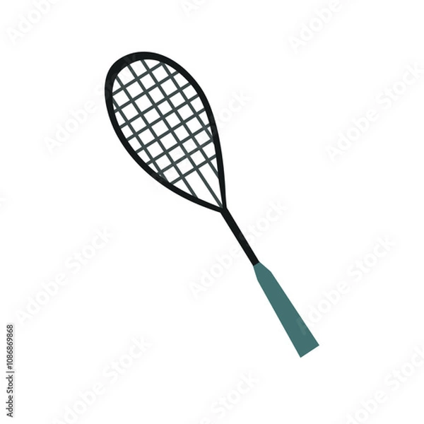 Fototapeta Vector illustration with squash racket icon on white background. Modern design 
