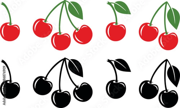 Obraz Cherry logo. Isolated cherry on white background