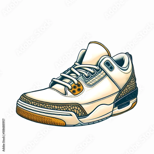 Obraz shoe isolated on white background Cream & yellow - For t-shirts