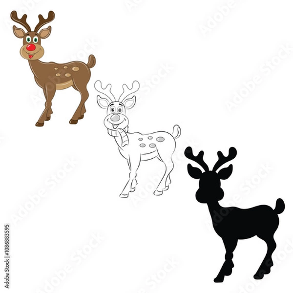 Fototapeta Bundle of reideers for Christmas decorations