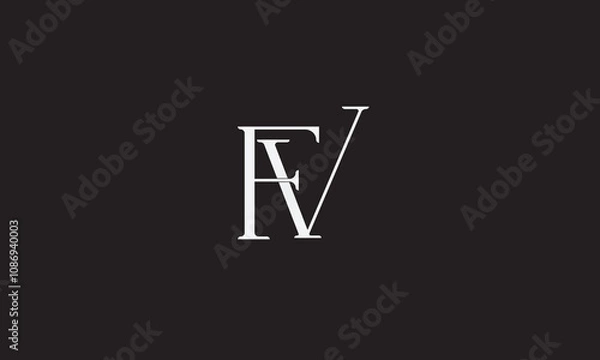Obraz FV, VF , F , V , Abstract Letters Logo Monogram	