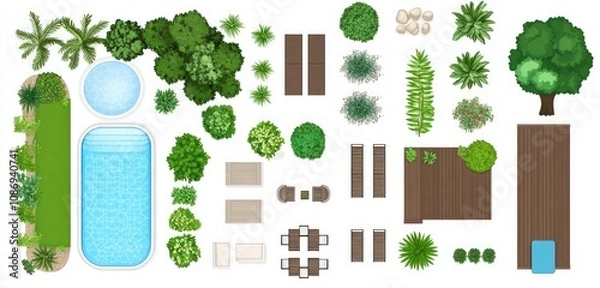 Obraz Top View Garden Design Elements